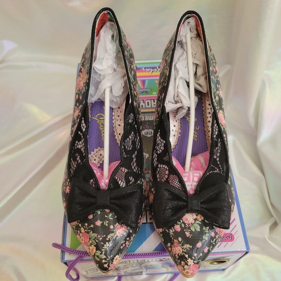 Irregular Choice Marma Ladies Size 42 in BLACK - Low Heel Rococo Style Shoes NIB - Picture 4 of 14
